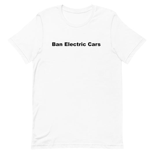 Ban electric Cars Black Text